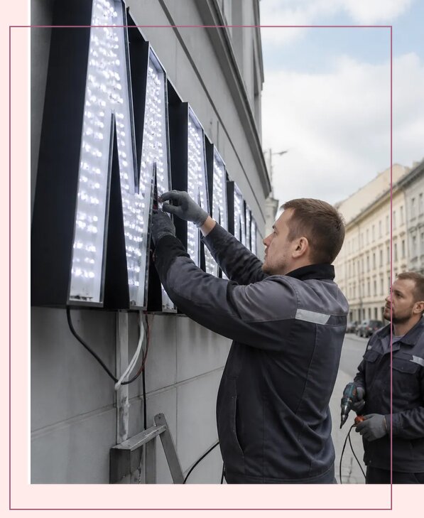 Изготовление и монтаж светодиодных LED вывесок в Елабуге